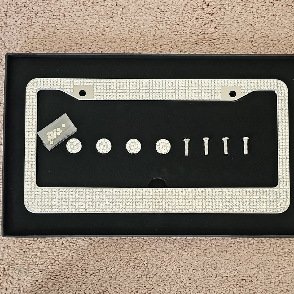 Rhinestone License Plate Frames Set Of 2